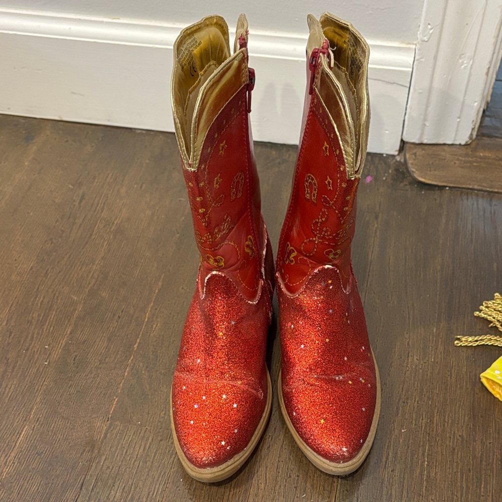 Disney Red Glitter Kids Boots